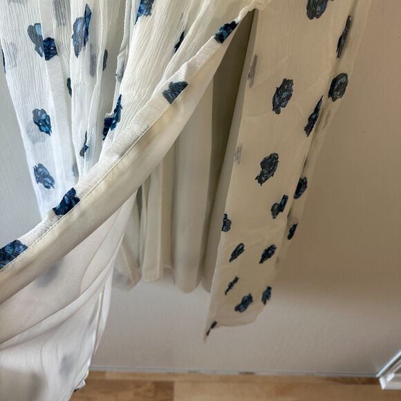 Jason Wu 100% Silk Floral Print V-Neck Sleeveless Midi Ruffle Dress Size 2 XS - Picture 7 of 9